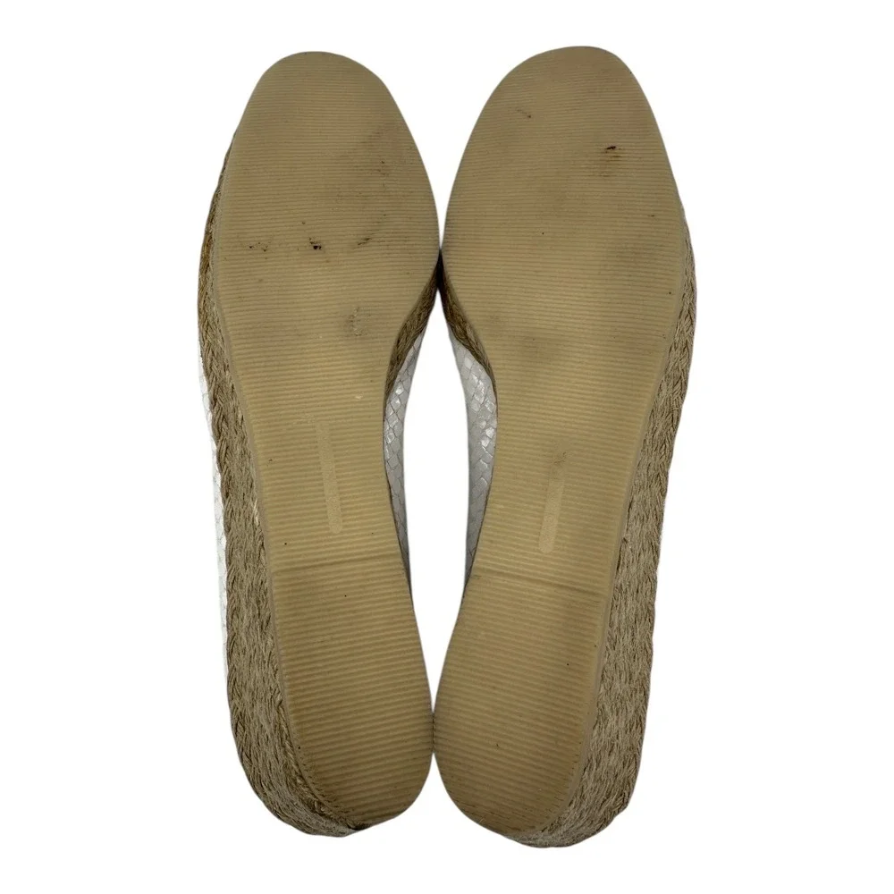 Hollywoud White Snake Embossed Wedge Espadrille Heels Made in Italy Size 7